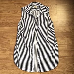 J.Crew sleeveless button down pinstripe top